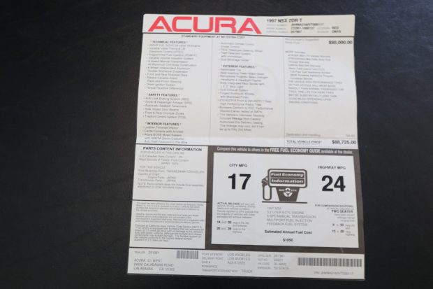 20k-Mile 1997 Acura NSX-T 6-Speed