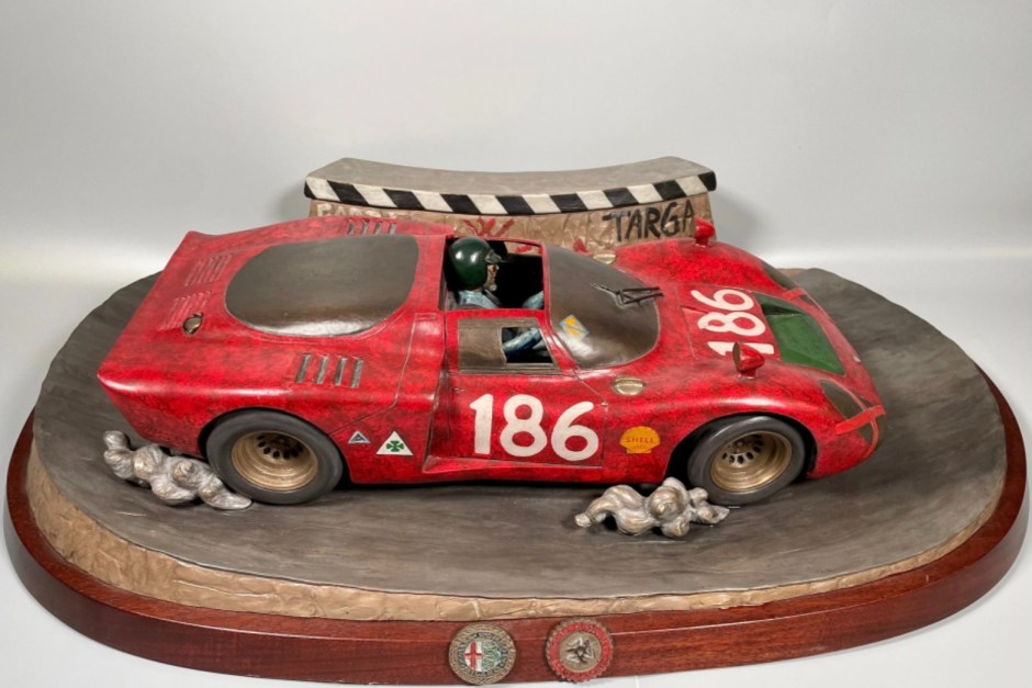 No Reserve: Alfa Romeo Tipo 33/2 Bronze Sculpture by J. Paul Nesse